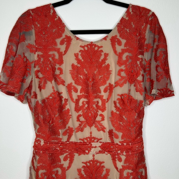 For Love & Lemons San Marco Lace Red Mini Dress Open Back - Picture 5 of 9